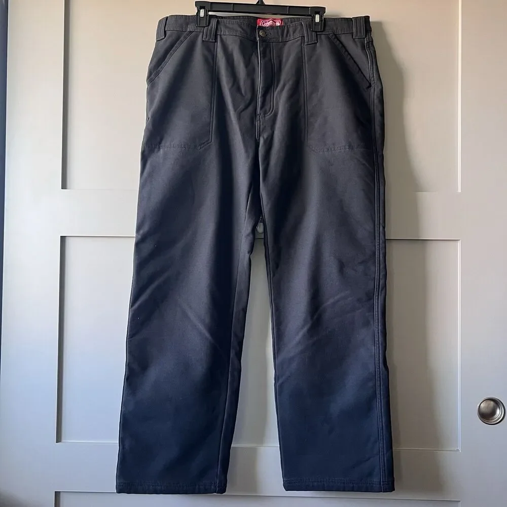 Coleman Mens Fleece Lined Utility Pants 40X32 Black Hiking Outdoor Camping‎ EUC